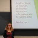 Jessica ready to give her presentation.